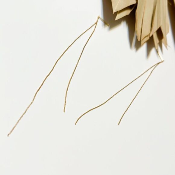 Long thin tassel drop earrings in gold #264 - Picture 7 of 8